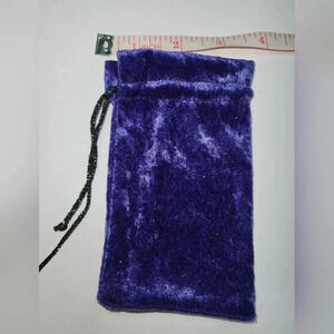Purple velour handmade drawstring  pouch